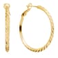14kt. Gold Over Brass 40mm Diamond-Cut Hoop Earrings - image 1