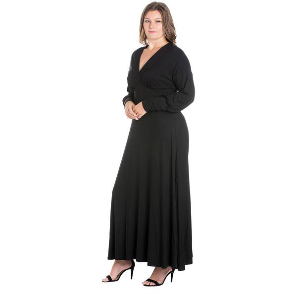 Plus Size 24/7 Comfort Apparel V-Neckline Empire Waist Dress