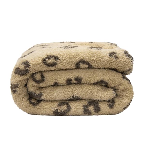 Mantolok Reversible Sherpa Leopard Throw