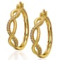 14kt. Gold Plated & CZ Infinity Hoop Earrings - image 1