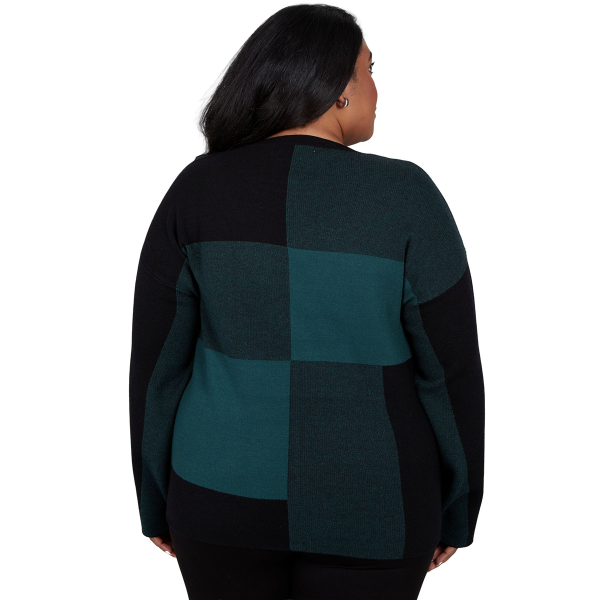 Plus Size Emaline Feminine Mystique Color Block Sweater