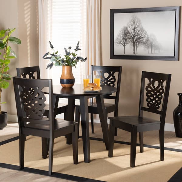 Baxton Studio Mina Dark Brown Finished Wood 5pc. Dining Set