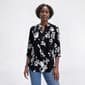Womens Cocomo 3/4 Sleeve Floral Lace Up Henley Blouse - image 1
