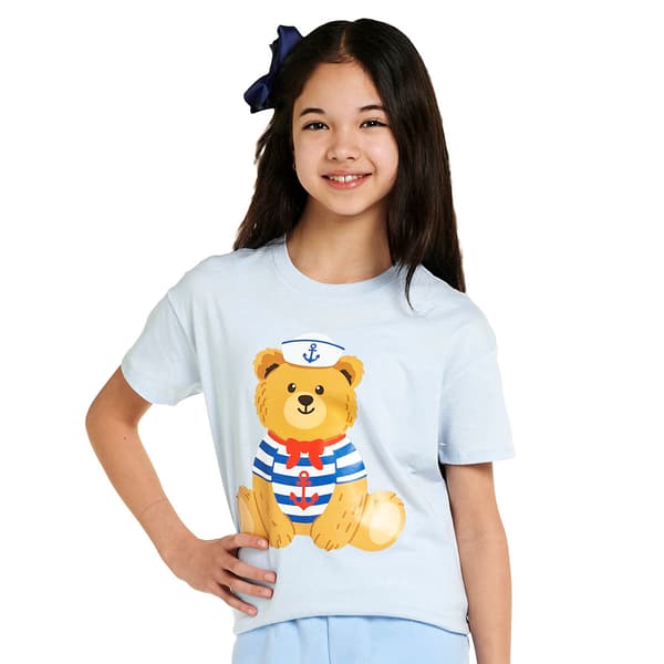 Girls (7-16) No Comment Nautical Bear Boyfriend Tee - image 