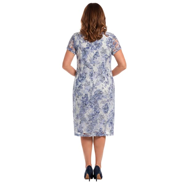 Plus Size Connected Apparel Short Sleeve Lace Pocket A-Line Dress