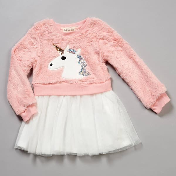 Girls &#40;4-6x&#41; BTween&#40;R&#41; Unicorn Applique & Sparkle Mesh Tutu Dress - image 
