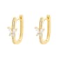 Marsala Clear Crystal Butterfly Hinge Hoop Earrings - image 1
