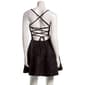 Juniors Emerald Sundae Embroidery Crepe Lace-Up Back A-Line Dress - image 2