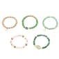 Ashley Cooper(tm) 5pk. Gold-Tone Green & Pink Stretch Bracelets - image 1
