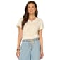 Petite Democracy Short Ruffle Sleeve Floral Embroidery Blouse - image 1