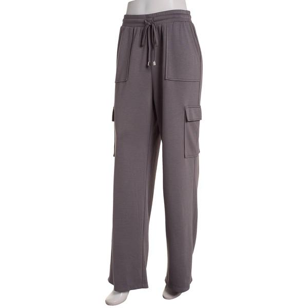 Womens Runway Ready Wide Leg Solid Cargo Pocket Pants