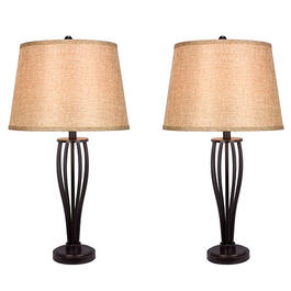 Fangio Lighting Set of 2 Metal Cage Table Lamps