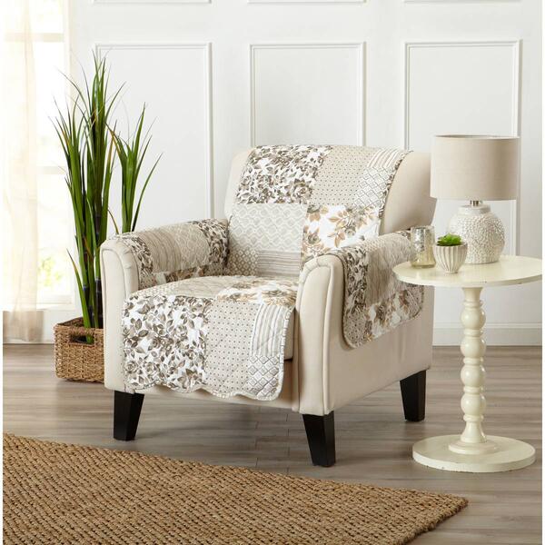 FreshFolds&#40;tm&#41; Reversible Floral Patchwork Furniture Protector - image 