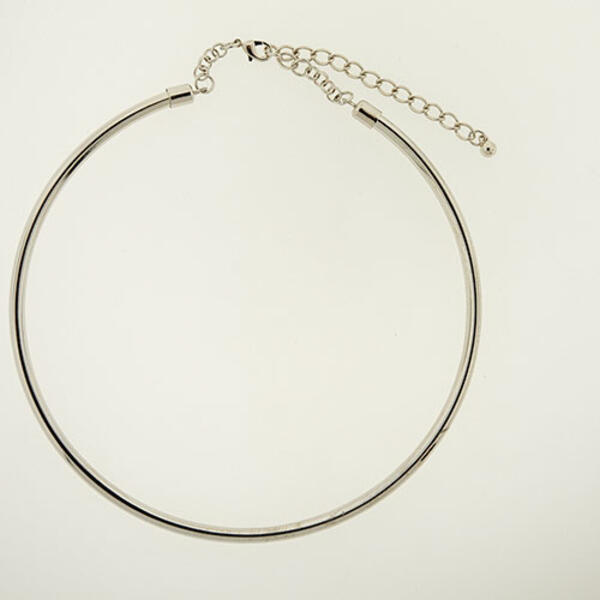 Wearable Art Rhodium Metal Collar Necklace - image 
