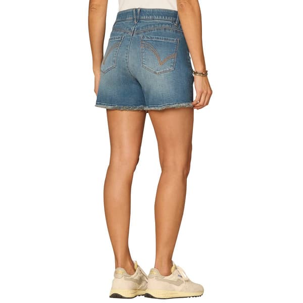 Womens Democracy “Ab”solution® High Rise Fray Hem Denim Shorts
