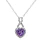 Sterling Silver Amethyst & CZ Heart Infinity Necklace - image 1