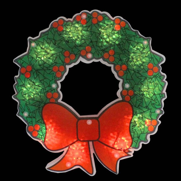 Northlight Seasonal 11in. Lighted Wreath Christmas Window D&#233;cor