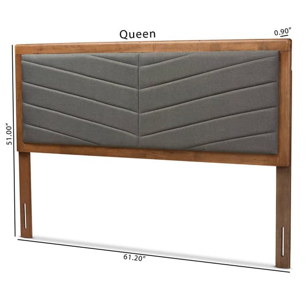 Baxton Studio Iden Moder Dark Grey Fabric Queen Size Headboard