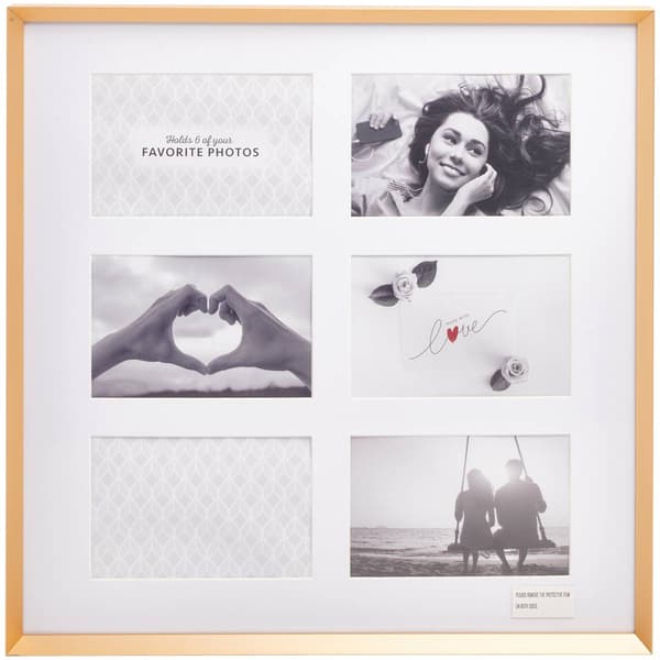 New View 6-Opening Metal Collage Frame - Gold - image 