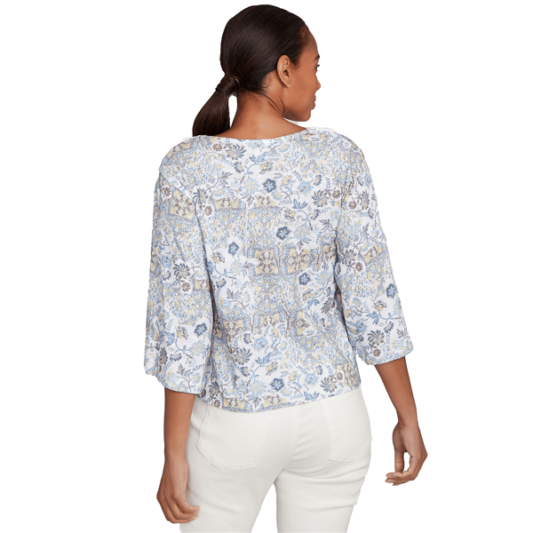 Womens Skye''s The Limit Quiet Wave Patchwork Crochet Blouse