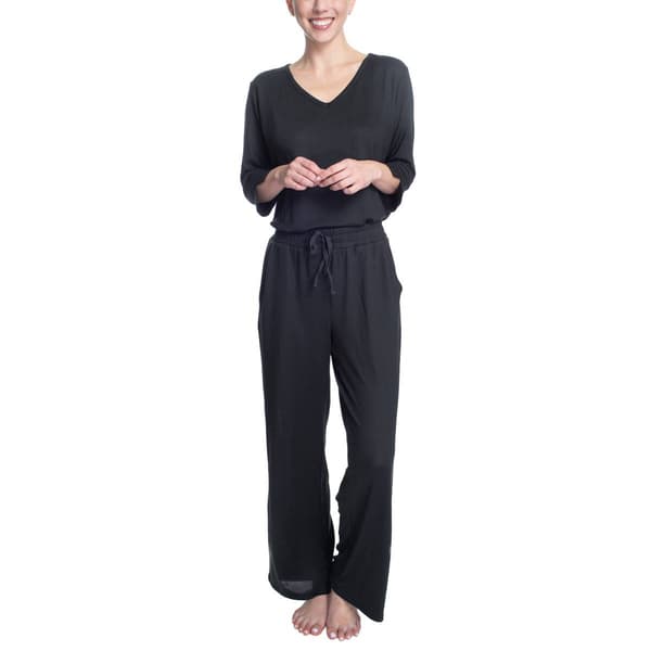 Plus Size Hanes(R) Bedtime Biscotti Solid Pajama Set - image 