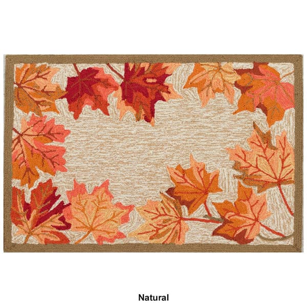 Liora Manne Ravella Falling Leaves Border Rectangular Accent Rug