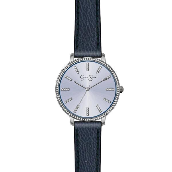 Womens Jessica Simpson Blue Strap/Black Crystal Watch-JS0066SL - image 