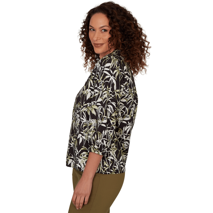 Womens Emaline La Vita Costiera Crushed Faille Leaf Blouse