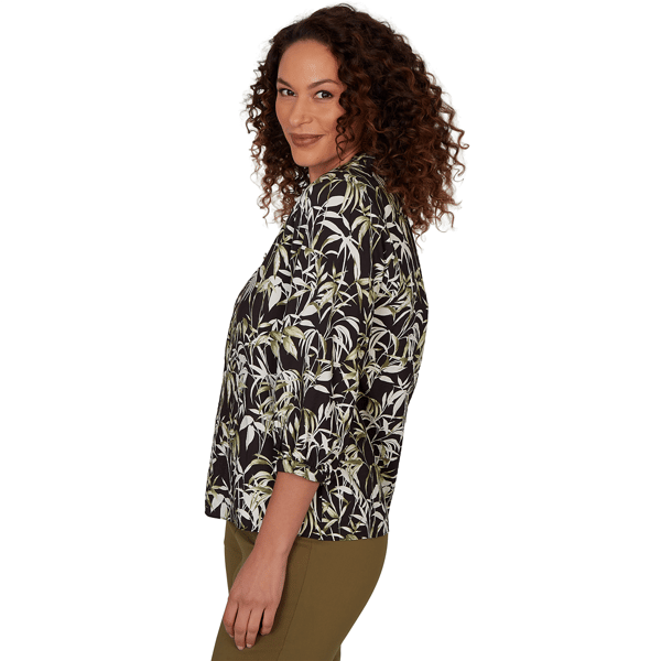 Womens Emaline La Vita Costiera Crushed Faille Leaf Blouse