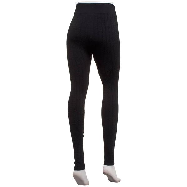Womens Runway Ready Cable Knit Fleece Lined Leggings