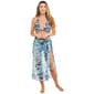 Womens Cover Me Blue Palm Long Mesh Sarong Pareo Swim Cover-Up - image 1