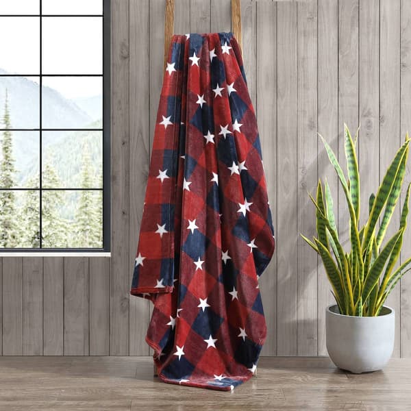 Eddie Bauer Americana Plaid Plush-Fleece Throw