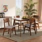 Baxton Studio Euclid Walnut Brown Finished Wood 5pc. Dining Set - image 7