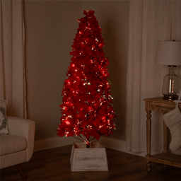 Northlight 6ft. Pre-Lit Color Changing Poinsettia Christmas Tree
