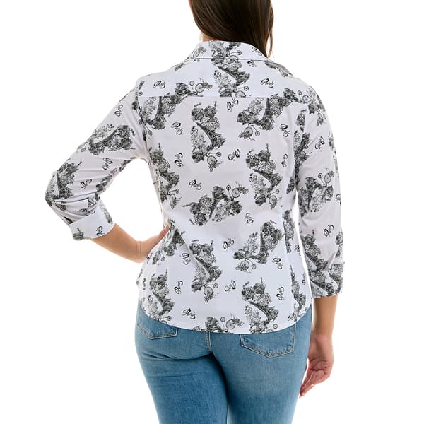 Womens Zac & Rachel 3/4 Sleeve Paris Blouse