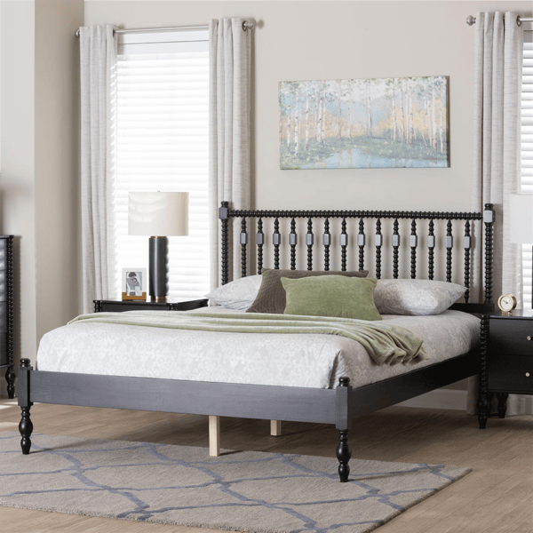 Baxton Studio Callison Spindle Farmhouse Platform Full Bed