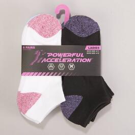 Womens Powerful Acceleration 6pk. Half Cushion Low Cut Socks