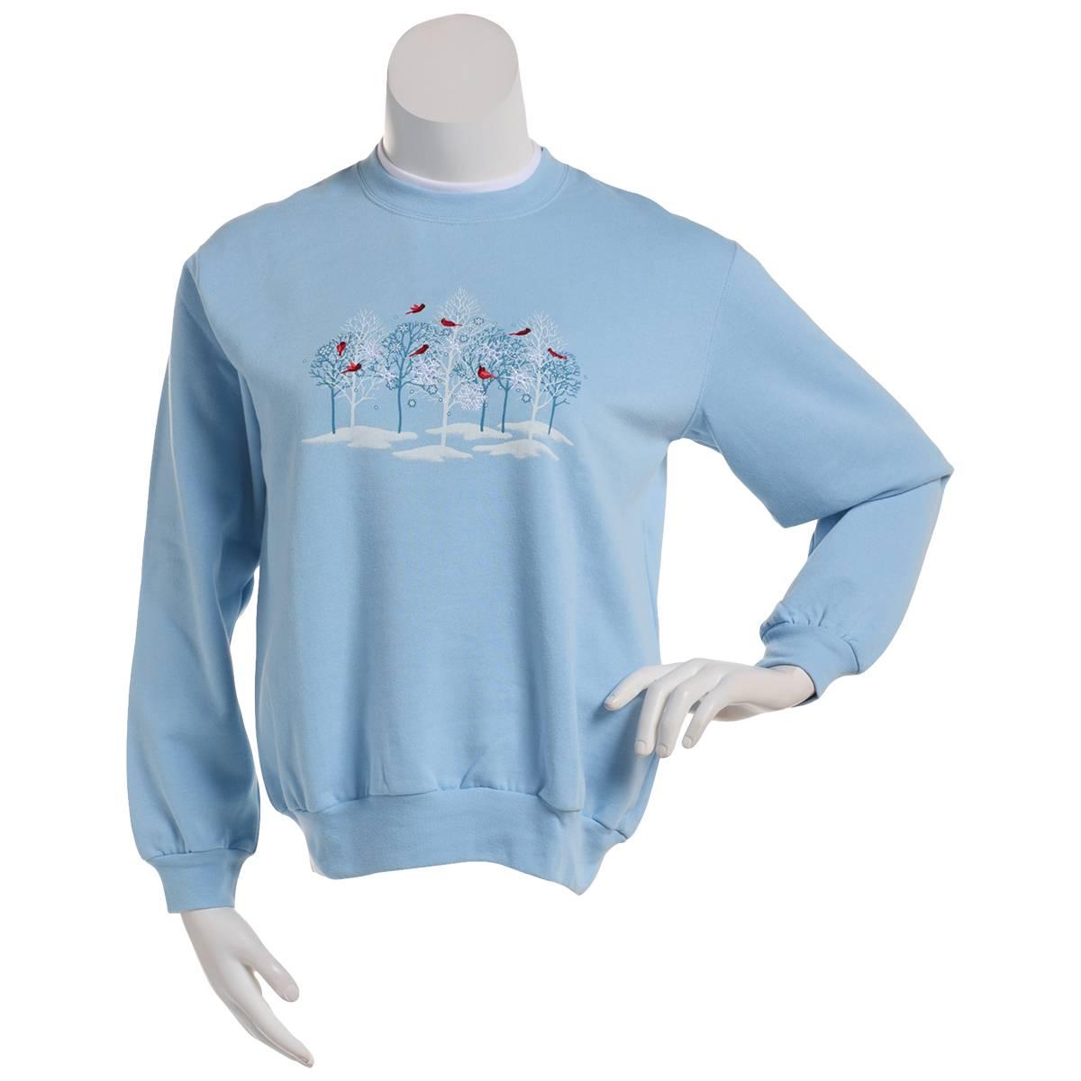 Plus Size Top Stitch by Morning Sun Forest Fleece Sweatshirt