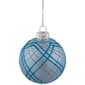 Northlight Seasonal 4pc. Silver Plaid Pattern Glass Ornament - image 3