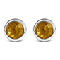 Haus of Brilliance Sterling Silver Yellow Citrine Stud Earrings - image 1