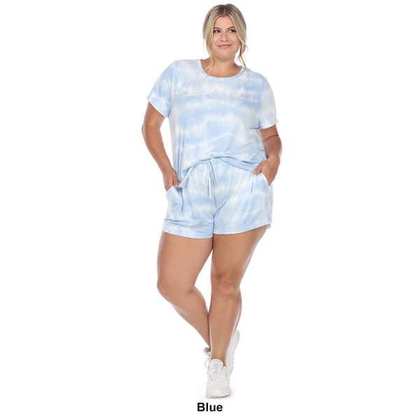 Plus Size White Mark 2pc. Top and Shorts Pajama Set