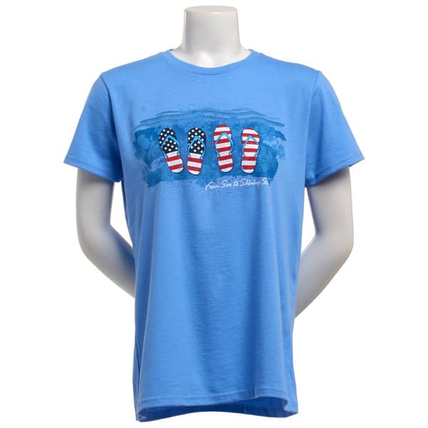 Womens Home of the Brave Flip Flop USA Tee - image 