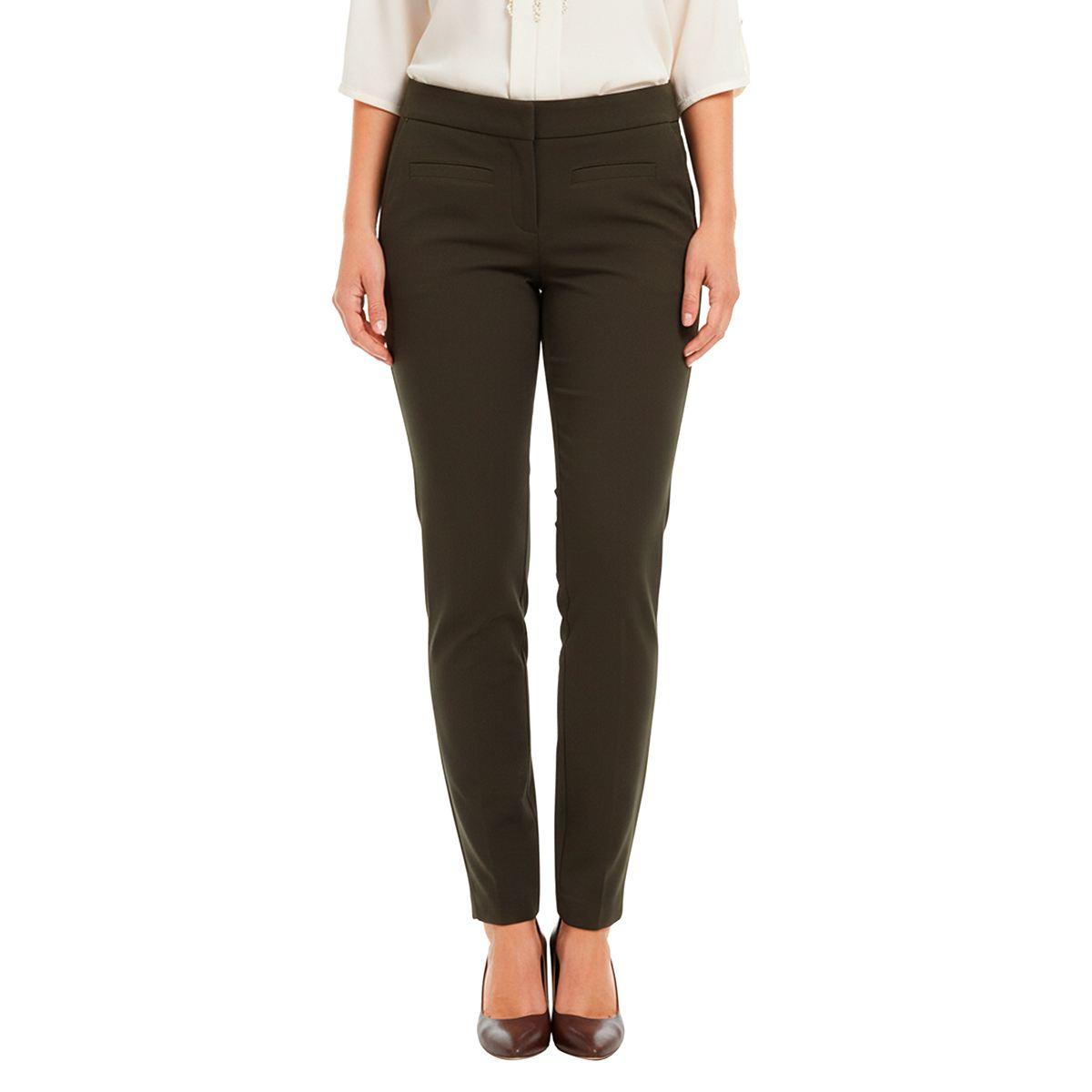 Plus Size Briggs Solid Elastic Waist Welt Pocket Pants