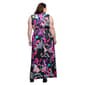 Plus Size 24/7 Comfort Apparel Black/Pink Empire Waist Maxi Dress - image 3