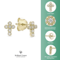 Brilliant Grown Lab-Grown Diamond Accent Cross Stud Earrings - image 3