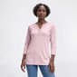 Womens Hasting & Smith 3/4 Sleeve Solid Henley Tee - image 2