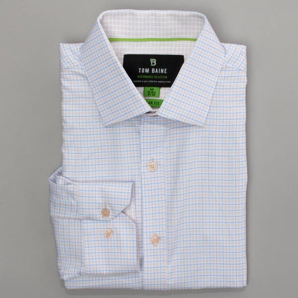 Mens Tom Baine Regular Fit Performance Dress Shirt - Yellow Plaid - image 