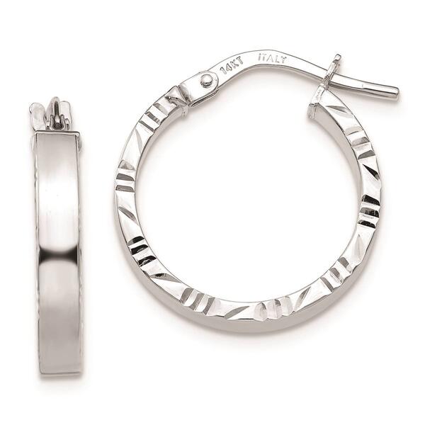 Gold Classics&#40;tm&#41; 14kt. White Gold 20mm Hoop Earrings - image 