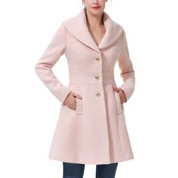 Womens BGSD Fit & Flare Boucle Wool Coat