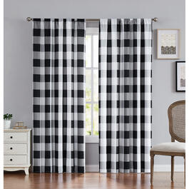 Truly Soft Everyday Buffalo Plaid Black Window Curtains